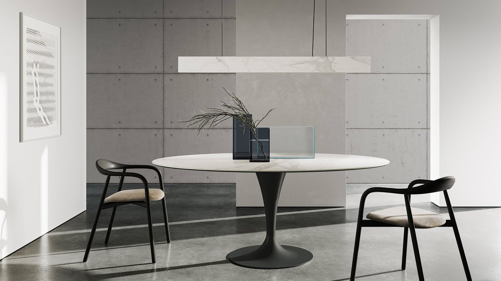 Sovet Valgomojo stalas Flute Elliptical