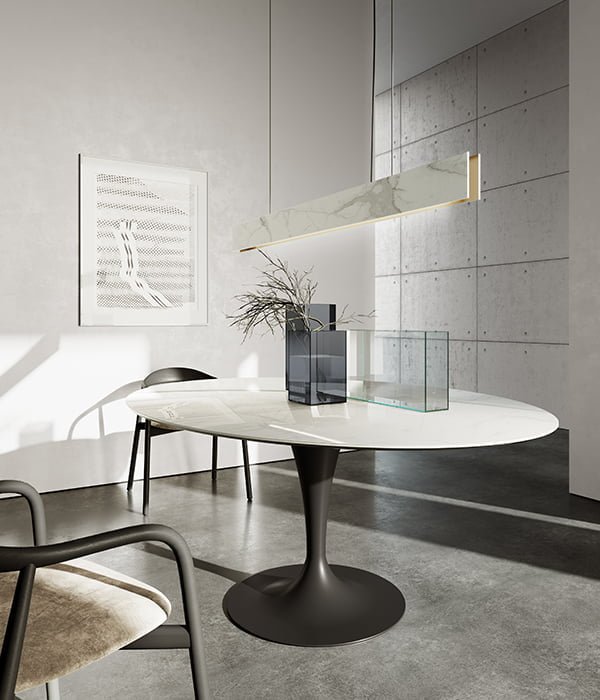 Sovet Valgomojo stalas Flute Elliptical