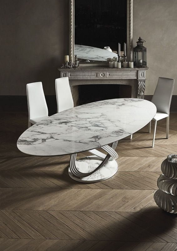 Bontempi Modernus Ovalus valgomojo stalas Fusion Keramika
