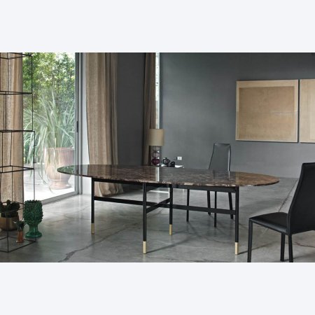 italiski-valgomojo-baldai-glamour-round-stalas-4.jpg Bontempi Modernus Ovalus valgomojo stalas Glamour